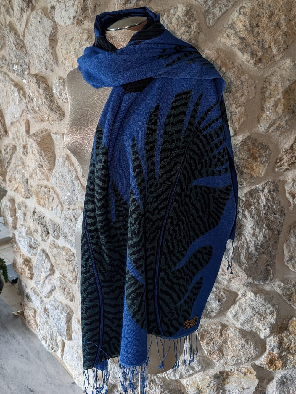 BARBARA ARNETT cashmere wrap plants leaves